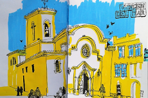 Juan Valle muestra su visión de la Patrona en una de las obras que podrán verse.