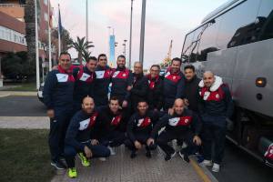 Los almerienses posaron antes de la salida.