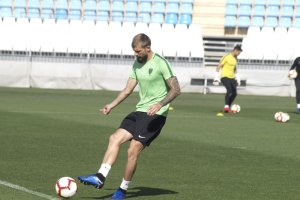 Esteban Saveljich en el entrenamiento de este miércoles.