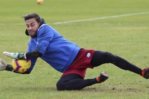 Casto Espinosa entrenando con el Extremadura.