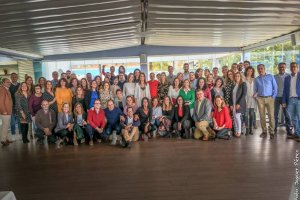 Los trabajadores durante la celebración.