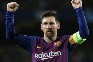Messi celebrando el primer gol del Barcelona.