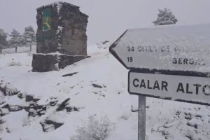 Nevada este Jueves Santo en el término municipal de Gérgal. (foto: @josestormchaser)