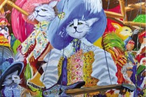 Detalle de las marionetas de Venecia, una de las obras de Miguel Ibarra Marín expuestas en la EMMA hasta el 29 de abril.