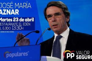 Imagen promocional del acto que protagonizará en El Ejido José María Aznar.