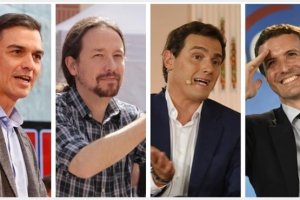 Sánchez, Iglesias, Casado y Rivera.