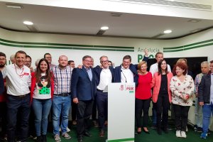 El PSOE celebró una noche electoral en la que terminó como la fuerza más votada de la provincia.