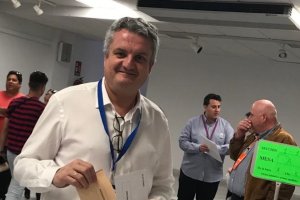 El delegado de Salud, Juan de la Cruz Belmonte, en Vera.