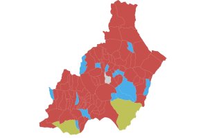 Mapa provincial resultante de las elecciones generales.