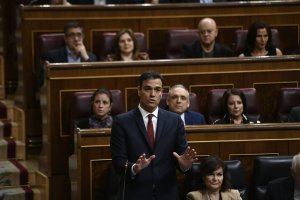 Pedro Sánchez  en una intervención en el Congreso.