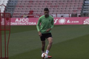 Iván Martos en el entrenamiento de este jueves.