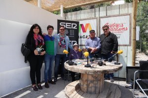 El equipo de la SER con históricos canteros, el alcalde y la experta en gastronomía local.