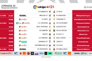Horarios de la jornada 40 en Segunda División.
