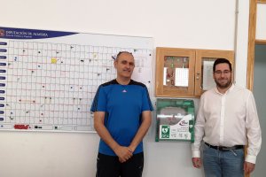 Jose Francisco Aguilera, tecnico de deportes y Jose Diaz, alcalde de Tabernas.