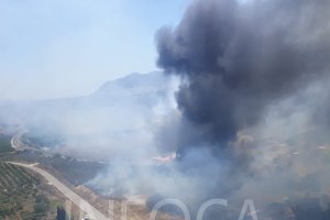 Imagen del incendio efectuada por operativos del Infoca.