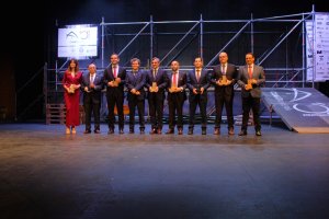 Galardonados en la gala del 50º aniversario de COAAT Almería.