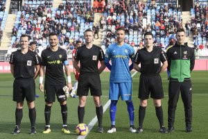 López Toca en el partido Almería-Cádiz.