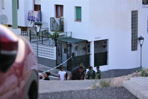 Cordón policial en el lugar del tiroteo la tarde del viernes