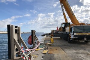 Dársena en obras, en una imagen de mediados de diciembre