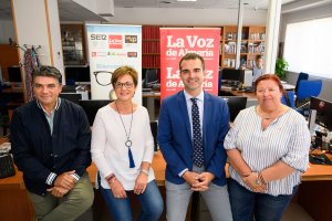 Los candidatos que participaron ayer en el debate de la Cadena SER. Cazorla (CS), Valverde (PSOE), Fernández-Pacheco (PP) y Román (IU).