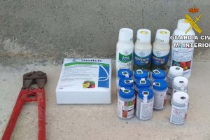 Objetos incautados durante la investigación del robo.