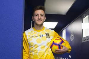 Borja Galán en el Estadio de Santo Domingo.