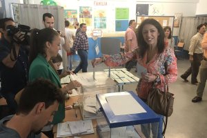 Bosquet, votando en el Nueva Almería