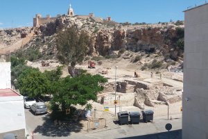 Foto aérea de la zona de los trabajos arqueológicos en marcha