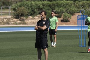 Fran Fernández en el entrenamiento de este viernes.