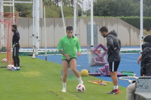 Gaspar en un entrenamiento en el Anexo.