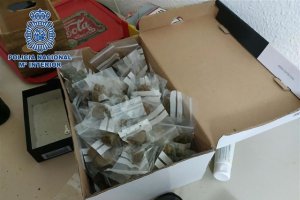 Droga hallada en el trastero en una imagen difundida por la Policía Nacional.