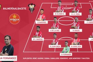 Alineación de la UD Almería frente al Albacete BP.