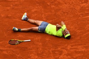 Rafa Nadal tras ganar el partido.