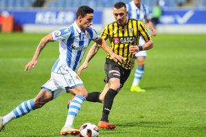 Antonio Sánchez en un partido con el Barakaldo.
