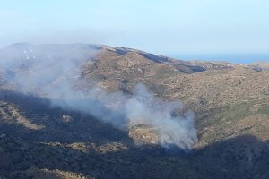 Imagen difundida por el Infoca de la zona afectada por el fuego.