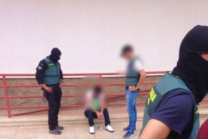 Momento de la detención del presunto líder criminal.