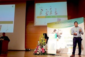 El director de I+D de Koppert España, Javier Calvo, en el I Foro de Bioprotección Vegetal celebrado en Valencia.