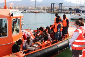 Inmigrantes rescatados de una patera.