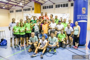 El podio de vencedores en Macael.