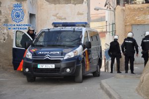 Control de la Policía Nacional en Almería, una fotografía del CNP.