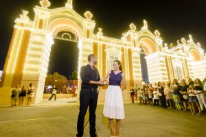 Inauguración de la portada de la feria en 2018.
