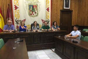 Concejales del Gobierno local antes de la rueda de prensa de este jueves.