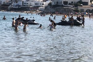 Imagen enviada por un vecino de la playa de San José este miércoles por la tarde.