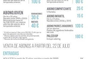 Los precios de los abonos.