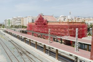 Obras en la vieja estación de ferrocarril.