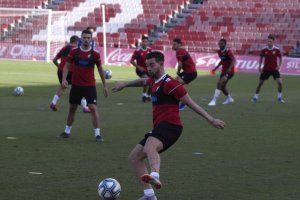 Gianni Rodríguez trabajando con el Almería.