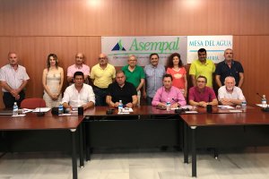 Asistentes a la reunión de la Mesa del Agua celebrada ayer