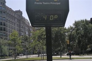 Imagen de archivo de un termómetro a 40 grados.