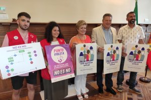 Representantes de las distintas instituciones con los carteles que se podrán ver en el festival.