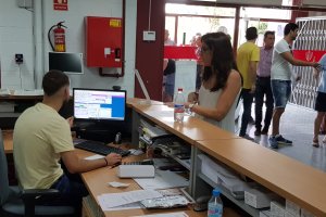 Ambiente esta mañana en la sede del Almería.